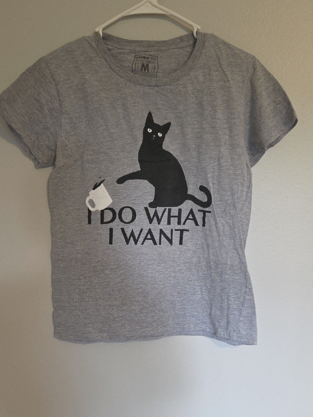 Gray 'I Do What I Want' Cat T-Shirt - Casual Cat Lover Tee